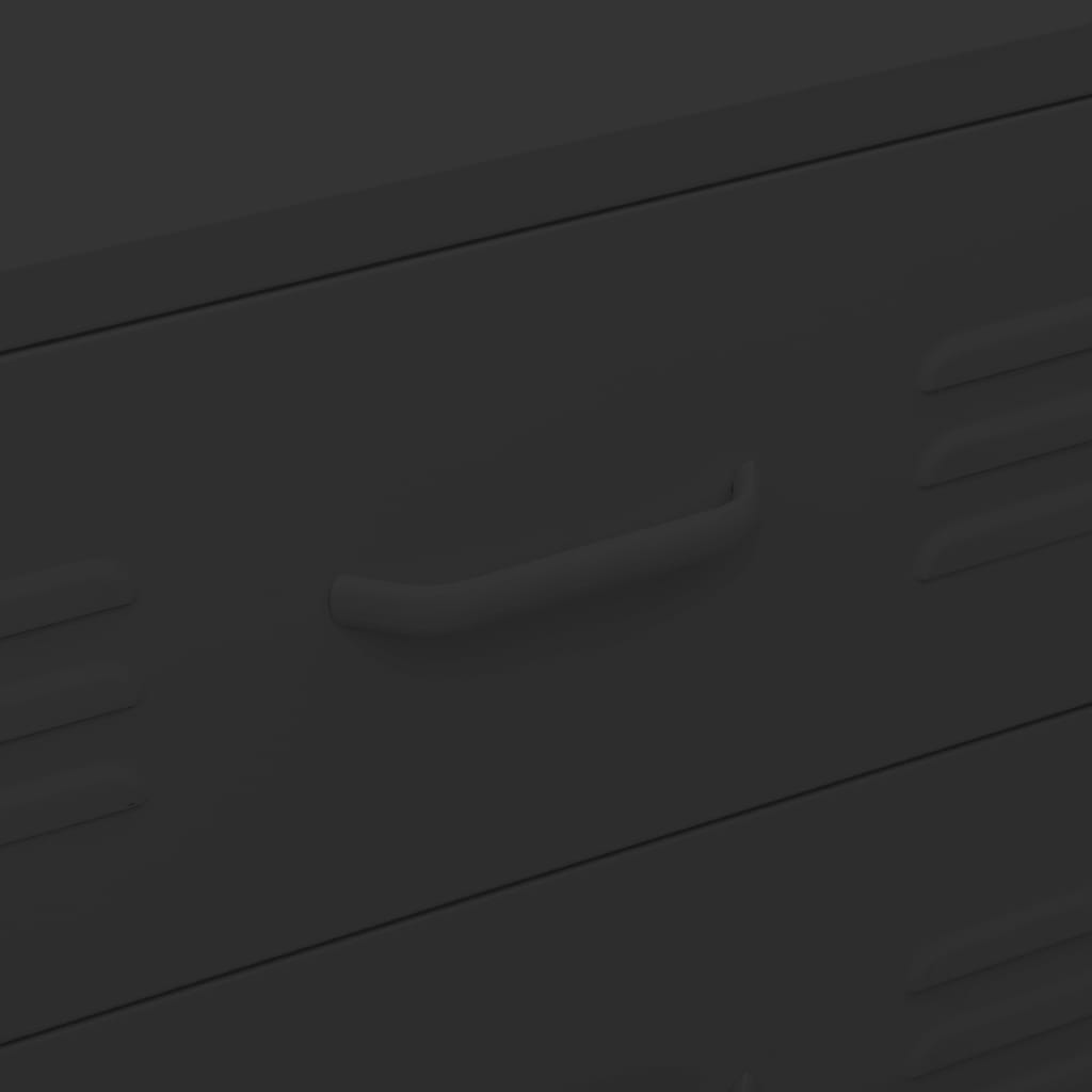 Kommode Schwarz 80x35x101,5 cm Stahl