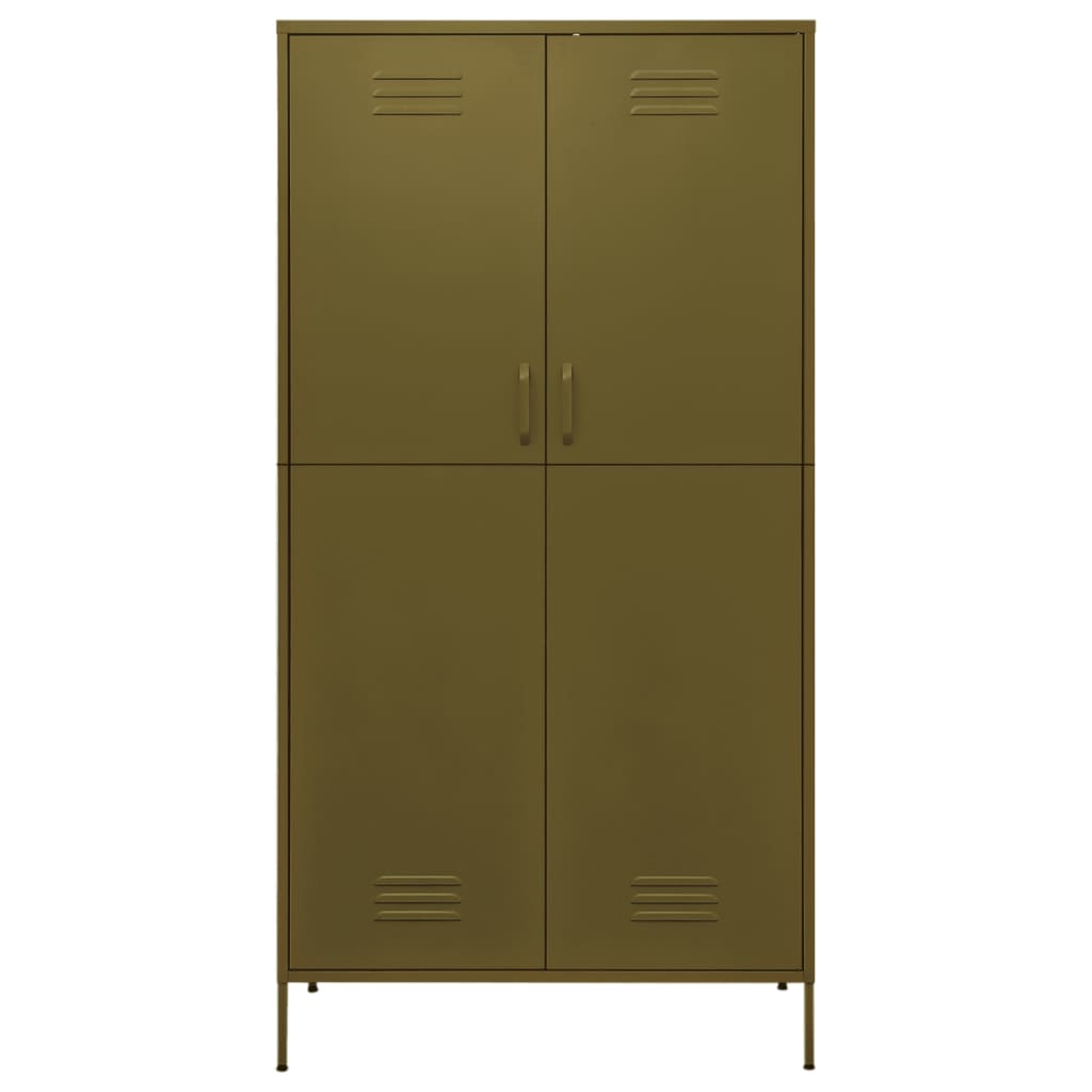 Kleiderschrank Olivgrün 90x50x180 cm Stahl