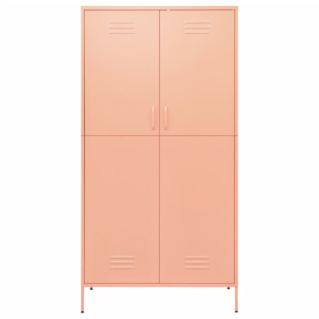 Kleiderschrank Rosa 90x50x180 cm Stahl