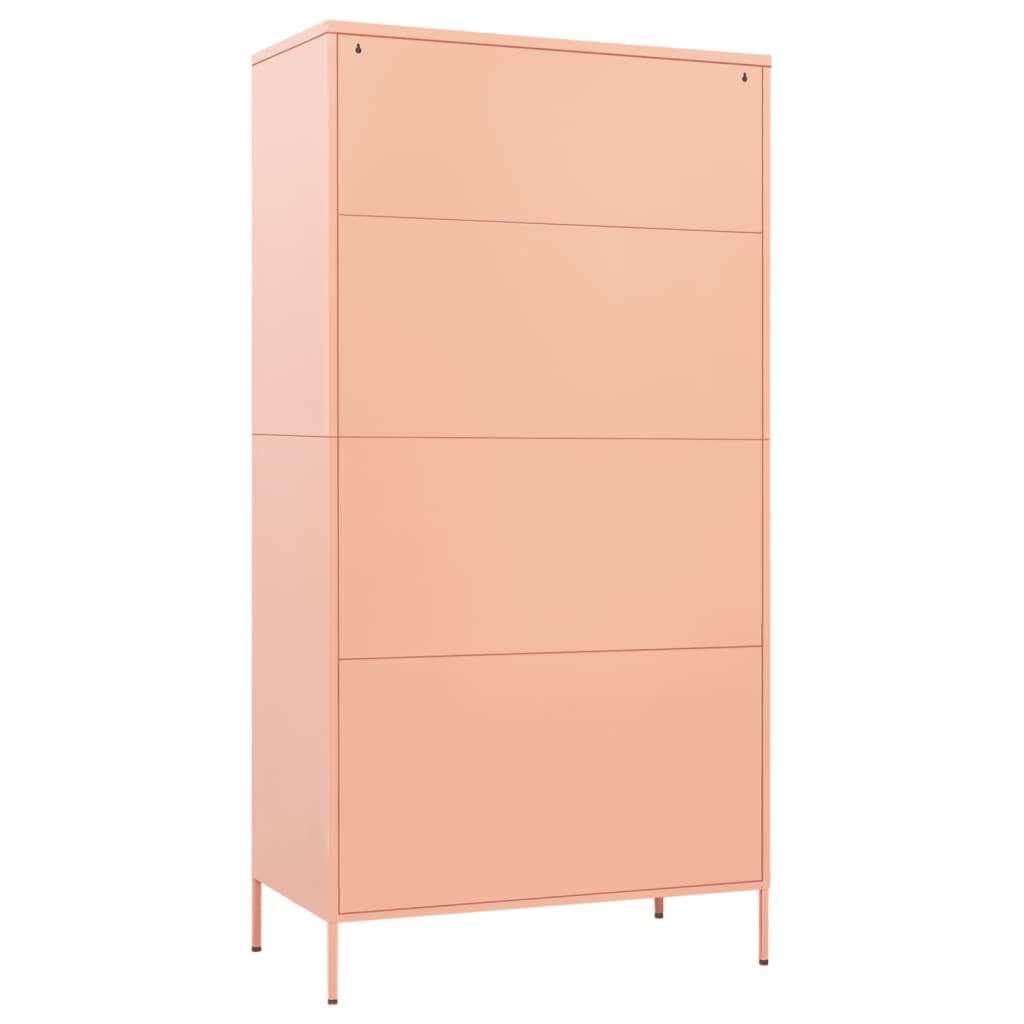 Kleiderschrank Rosa 90x50x180 cm Stahl
