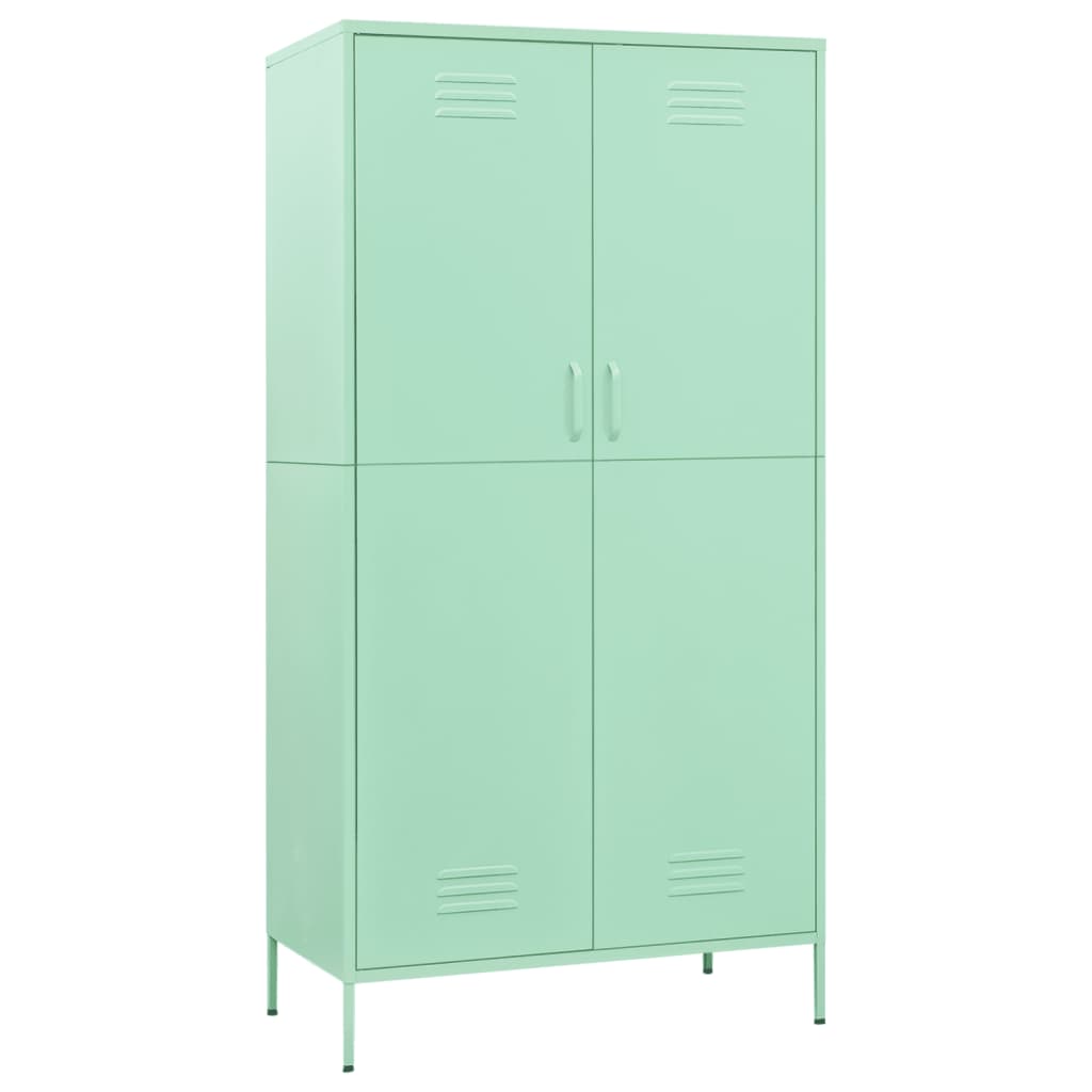 Kleiderschrank Minzgrün 90x50x180 cm Stahl