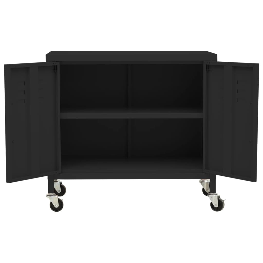 Lagerschrank Schwarz 60x35x56 cm Stahl