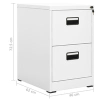 Thumbnail for Aktenschrank Weiß 46x62x72,5 cm Stahl