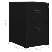 Thumbnail for Aktenschrank Schwarz 46x62x72,5 cm Stahl