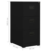 Thumbnail for Aktenschrank Schwarz 46x62x102,5 cm Stahl
