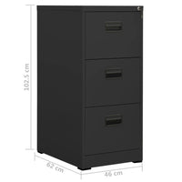 Thumbnail for Aktenschrank Anthrazit 46x62x102,5 cm Stahl