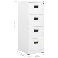 Thumbnail for Aktenschrank Weiß 46x62x133 cm Stahl