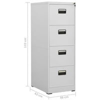 Thumbnail for Aktenschrank Hellgrau 46x62x133 cm Stahl