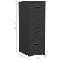 Thumbnail for Aktenschrank Anthrazit 46x62x133 cm Stahl
