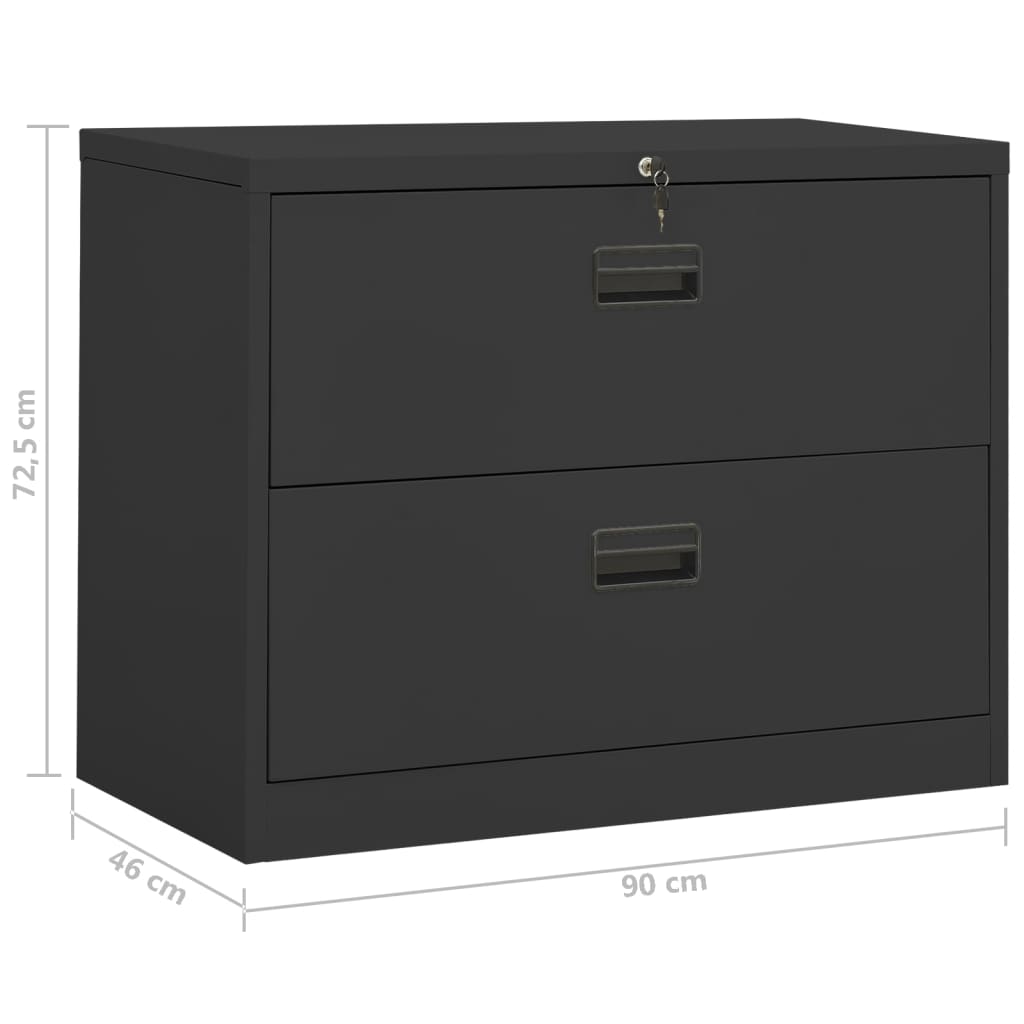 Aktenschrank Anthrazit 90x46x72,5 cm Stahl