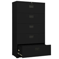 Thumbnail for Aktenschrank Schwarz 90x46x164 cm Stahl