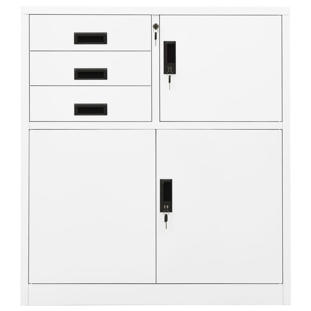 Büroschrank Weiß 90x40x102 cm Stahl