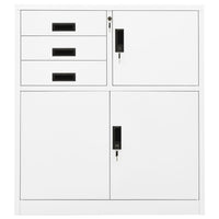 Thumbnail for Büroschrank Weiß 90x40x102 cm Stahl