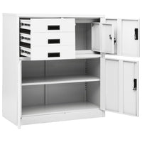 Thumbnail for Büroschrank Weiß 90x40x102 cm Stahl