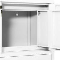 Thumbnail for Büroschrank Weiß 90x40x102 cm Stahl