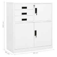 Thumbnail for Büroschrank Weiß 90x40x102 cm Stahl