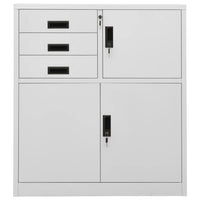 Thumbnail for Büroschrank Hellgrau 90x40x102 cm Stahl