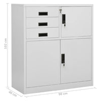 Thumbnail for Büroschrank Hellgrau 90x40x102 cm Stahl