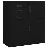 Thumbnail for Büroschrank Schwarz 90x40x102 cm Stahl