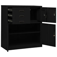 Thumbnail for Büroschrank Schwarz 90x40x102 cm Stahl