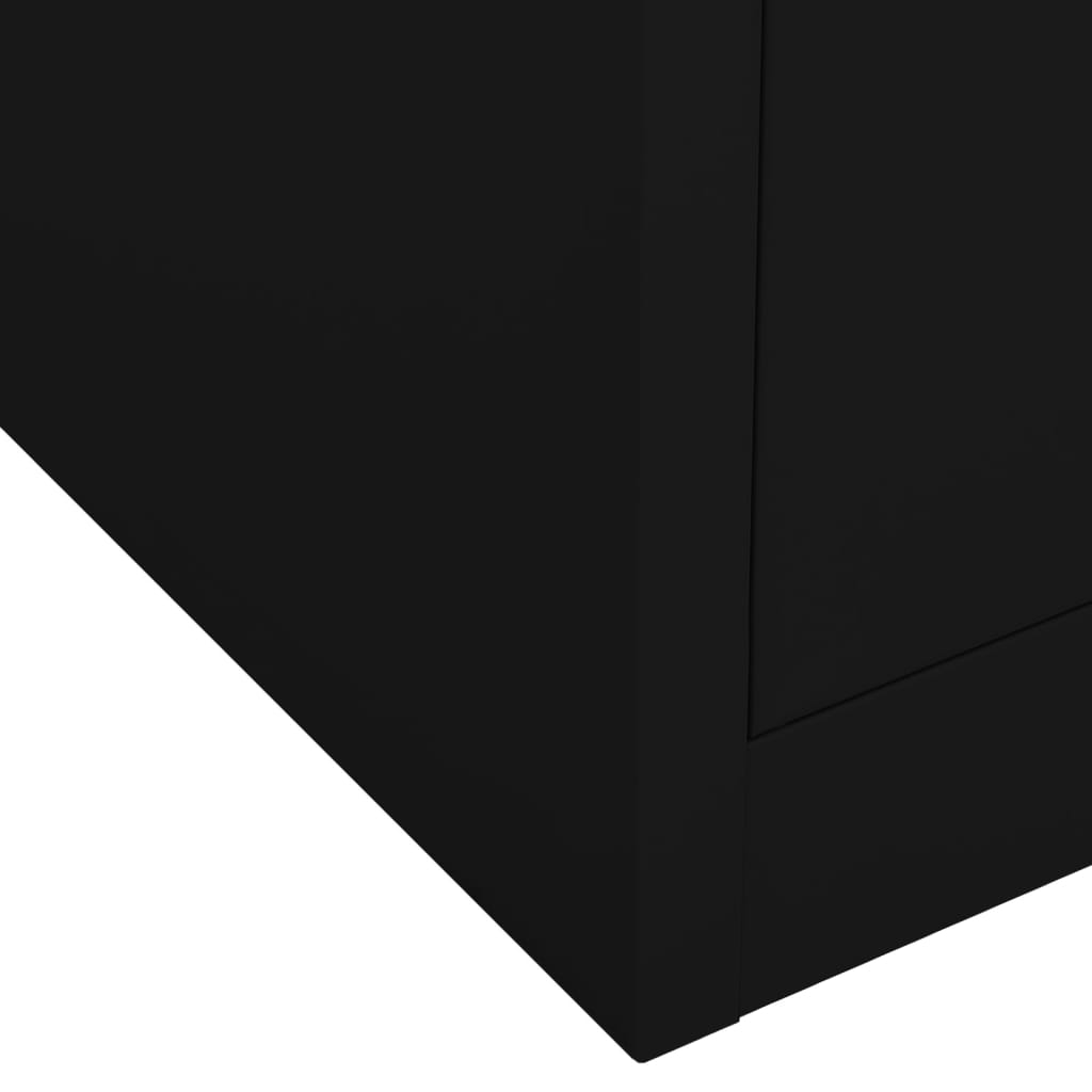 Büroschrank Schwarz 90x40x102 cm Stahl