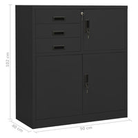 Thumbnail for Büroschrank Anthrazit 90x40x102 cm Stahl