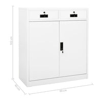 Thumbnail for Büroschrank Weiß 90x40x102 cm Stahl