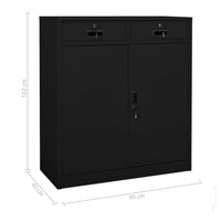 Thumbnail for Büroschrank Schwarz 90x40x102 cm Stahl
