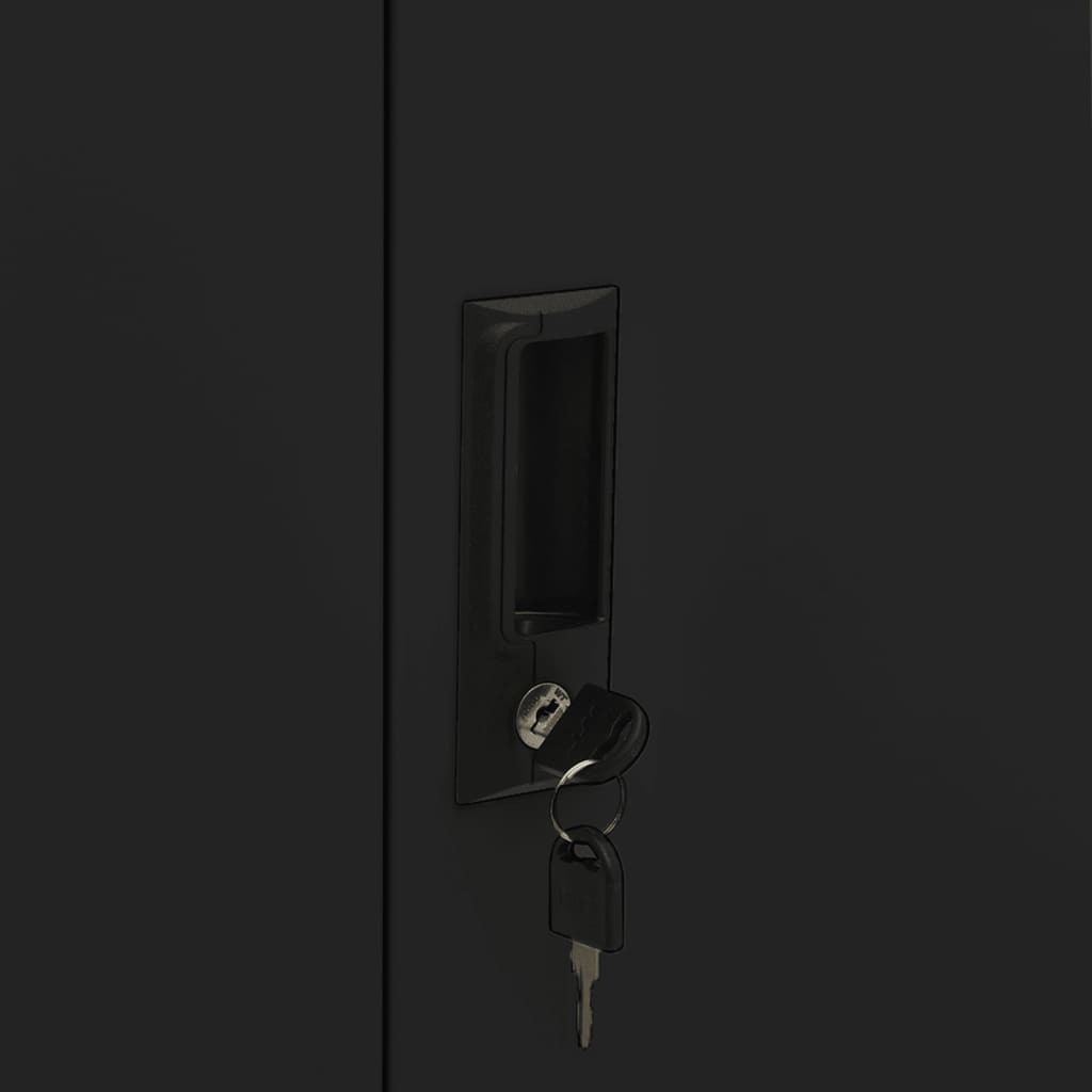 Büroschrank Schwarz 90x40x102 cm Stahl