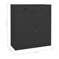 Thumbnail for Büroschrank Anthrazit 90x40x102 cm Stahl