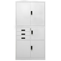 Thumbnail for Büroschrank Hellgrau 90x40x180 cm Stahl