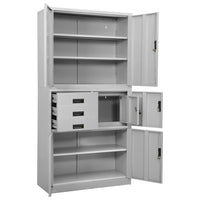 Thumbnail for Büroschrank Hellgrau 90x40x180 cm Stahl