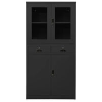 Thumbnail for Büroschrank Anthrazit 90x40x180 cm Stahl gehärtetes Glas
