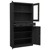 Thumbnail for Büroschrank Anthrazit 90x40x180 cm Stahl gehärtetes Glas