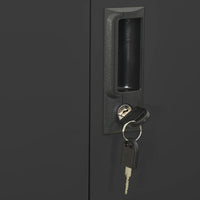 Thumbnail for Büroschrank Anthrazit 90x40x180 cm Stahl gehärtetes Glas
