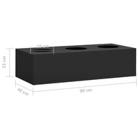 Thumbnail for Büro-Blumenkasten Anthrazit 90x40x23 cm Stahl