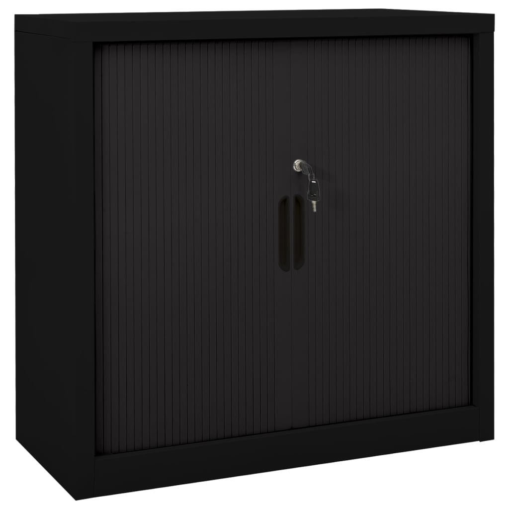 Schiebetürenschrank Schwarz 90x40x90 cm Stahl