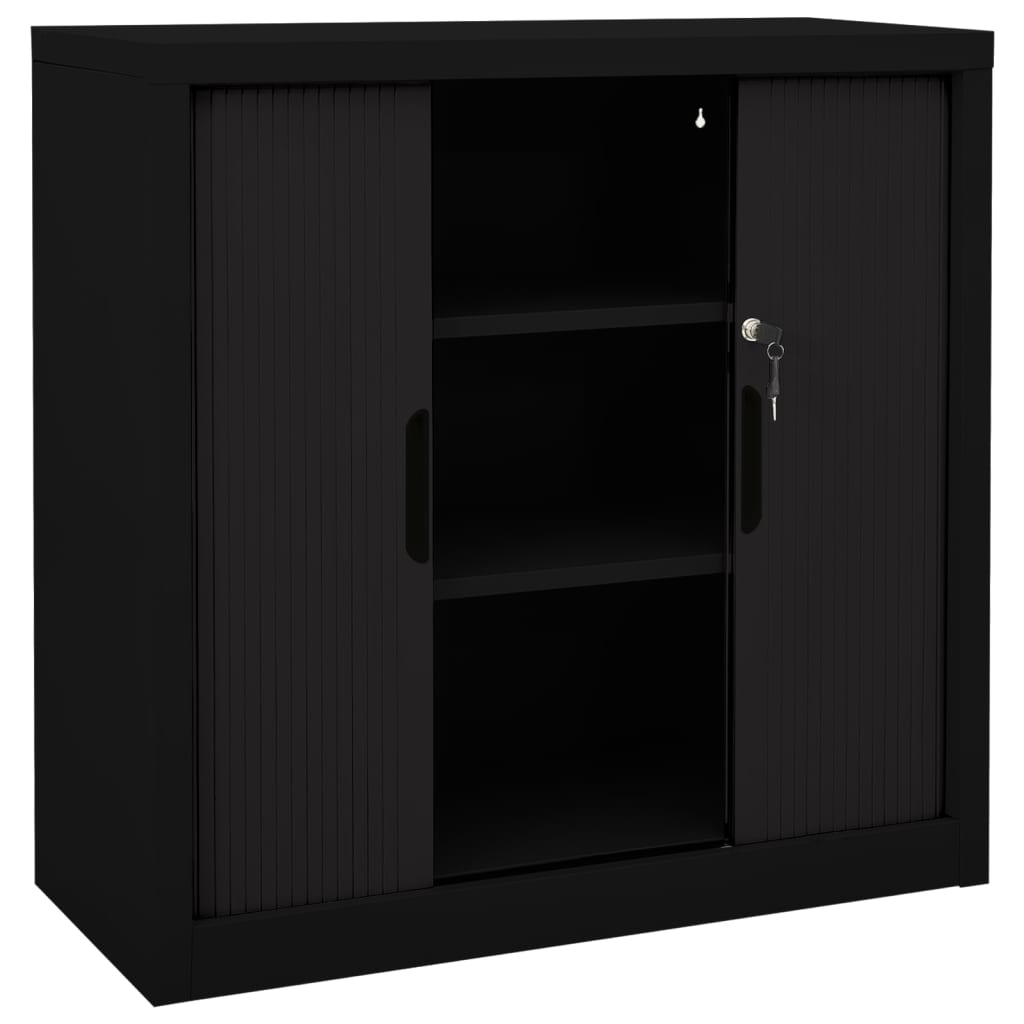 Schiebetürenschrank Schwarz 90x40x90 cm Stahl