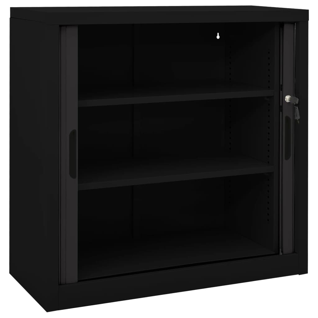 Schiebetürenschrank Schwarz 90x40x90 cm Stahl