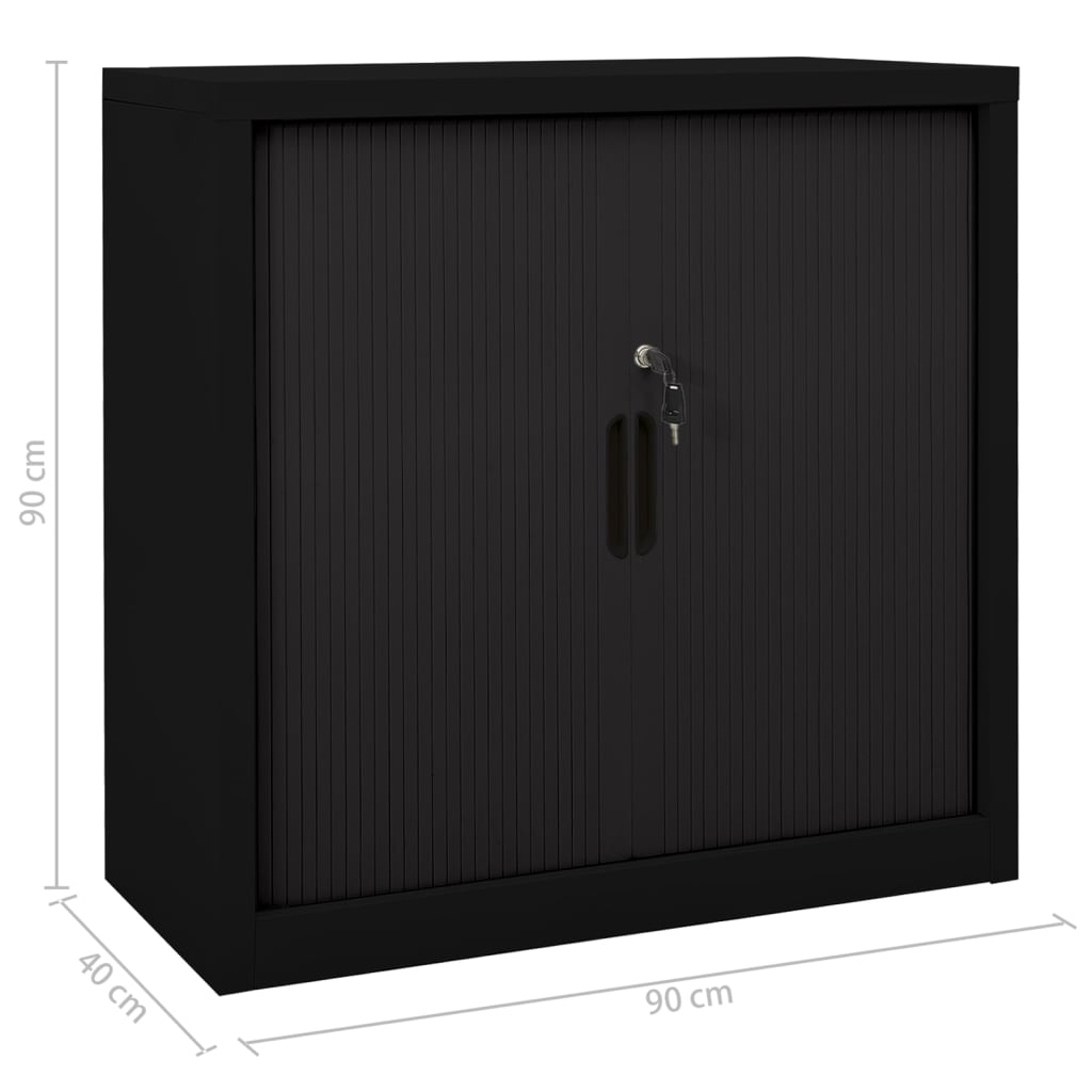 Schiebetürenschrank Schwarz 90x40x90 cm Stahl