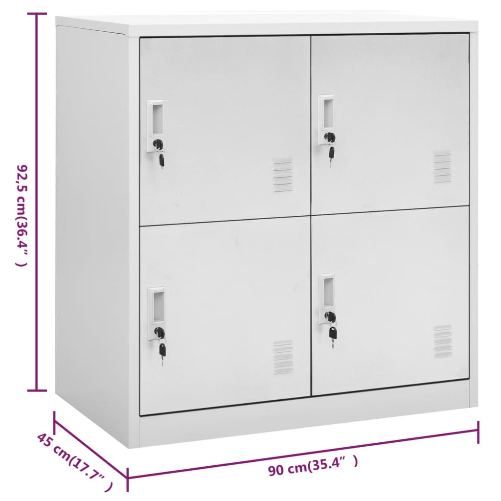 Schließfachschrank Hellgrau 90x45x92,5 cm Stahl