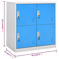 Thumbnail for Schließfachschrank Hellgrau und Blau 90x45x92,5 cm Stahl