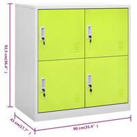 Thumbnail for Schließfachschrank Hellgrau und Grün 90x45x92,5 cm Stahl