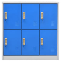 Thumbnail for Schließfachschrank Hellgrau und Blau 90x45x92,5 cm Stahl