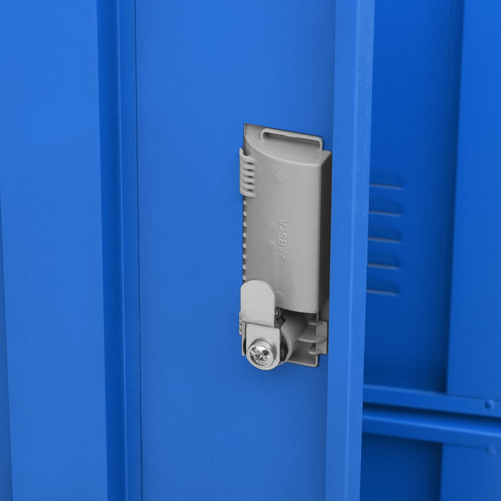 Schließfachschrank Hellgrau und Blau 90x45x92,5 cm Stahl