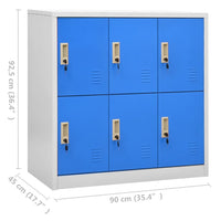 Thumbnail for Schließfachschrank Hellgrau und Blau 90x45x92,5 cm Stahl