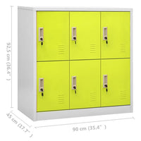 Thumbnail for Schließfachschrank Hellgrau und Grün 90x45x92,5 cm Stahl