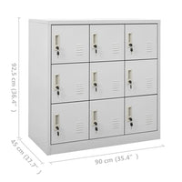 Thumbnail for Schließfachschrank Hellgrau 90x45x92,5 cm Stahl