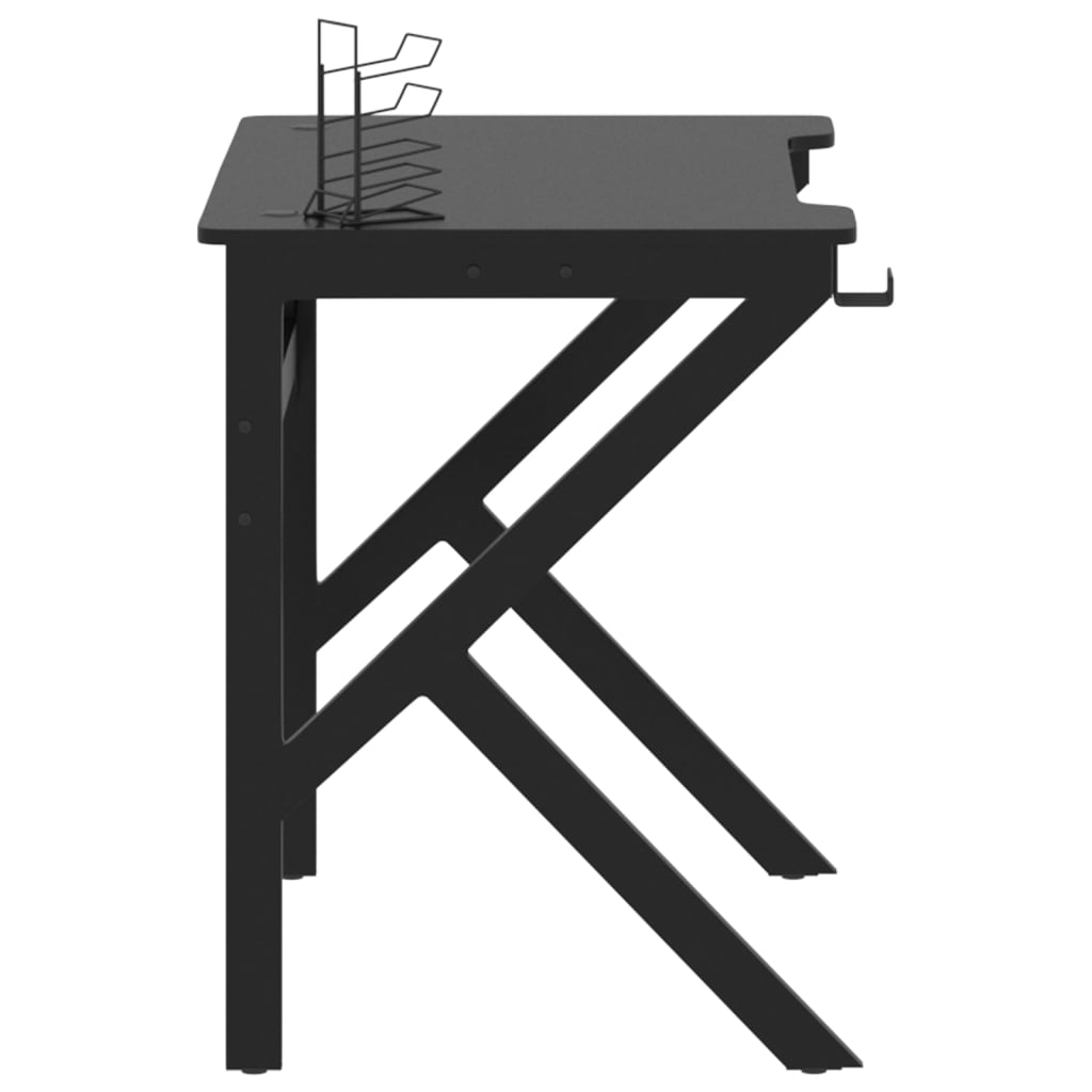 Gaming-Schreibtisch mit K-Gestell Schwarz 90x60x75 cm