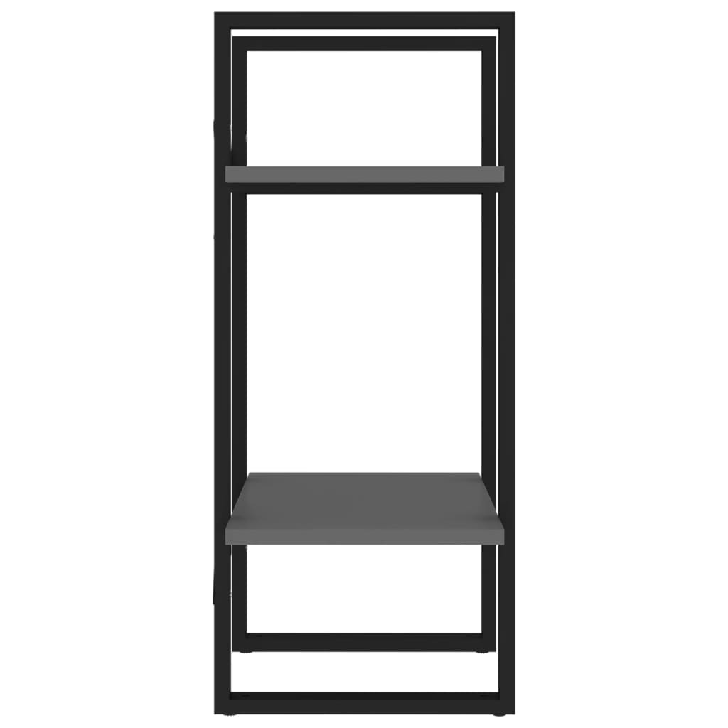 Bücherregal 2 Fächer Grau 40x30x70 cm Holzwerkstoff